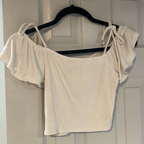 Forever 21, size small, white crop top, with ties - Picture 3 of 5